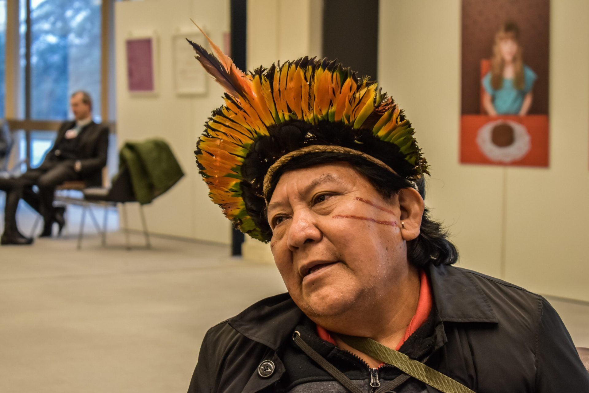 Davi Kopenawa Yanomami an der Uno in Genf, März 2020