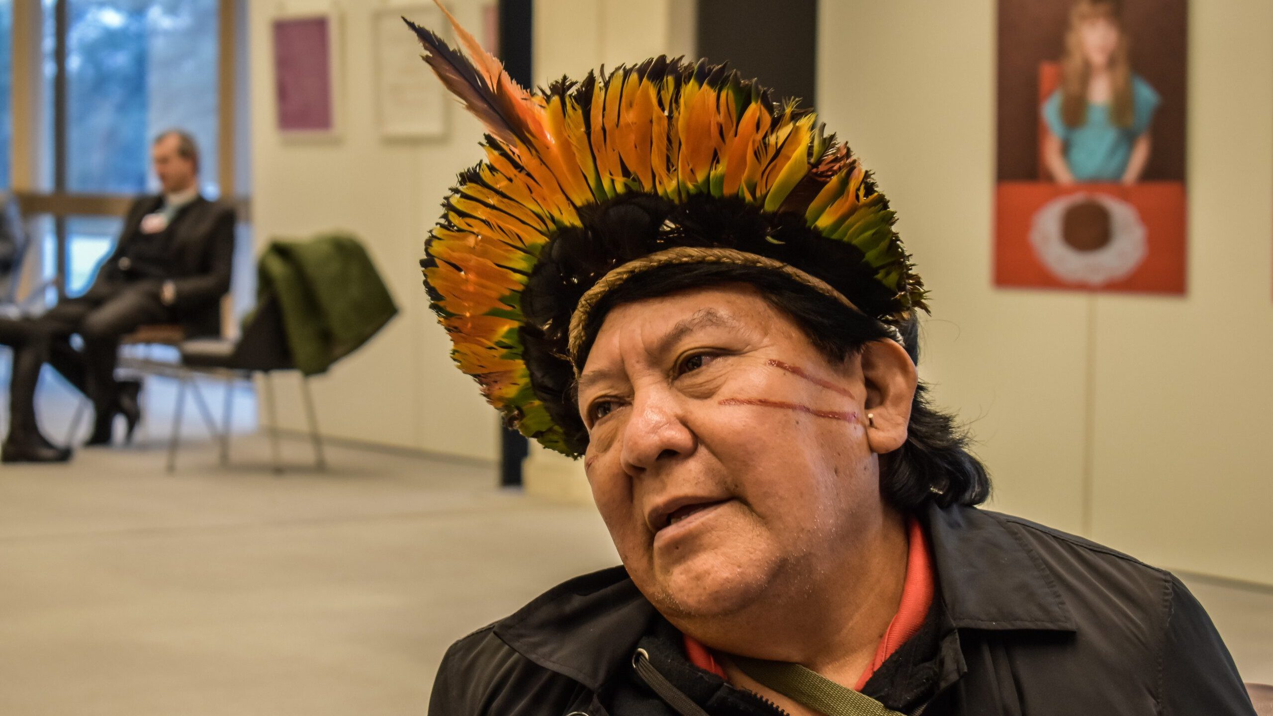 Davi Kopenawa Yanomami an der Uno in Genf, März 2020