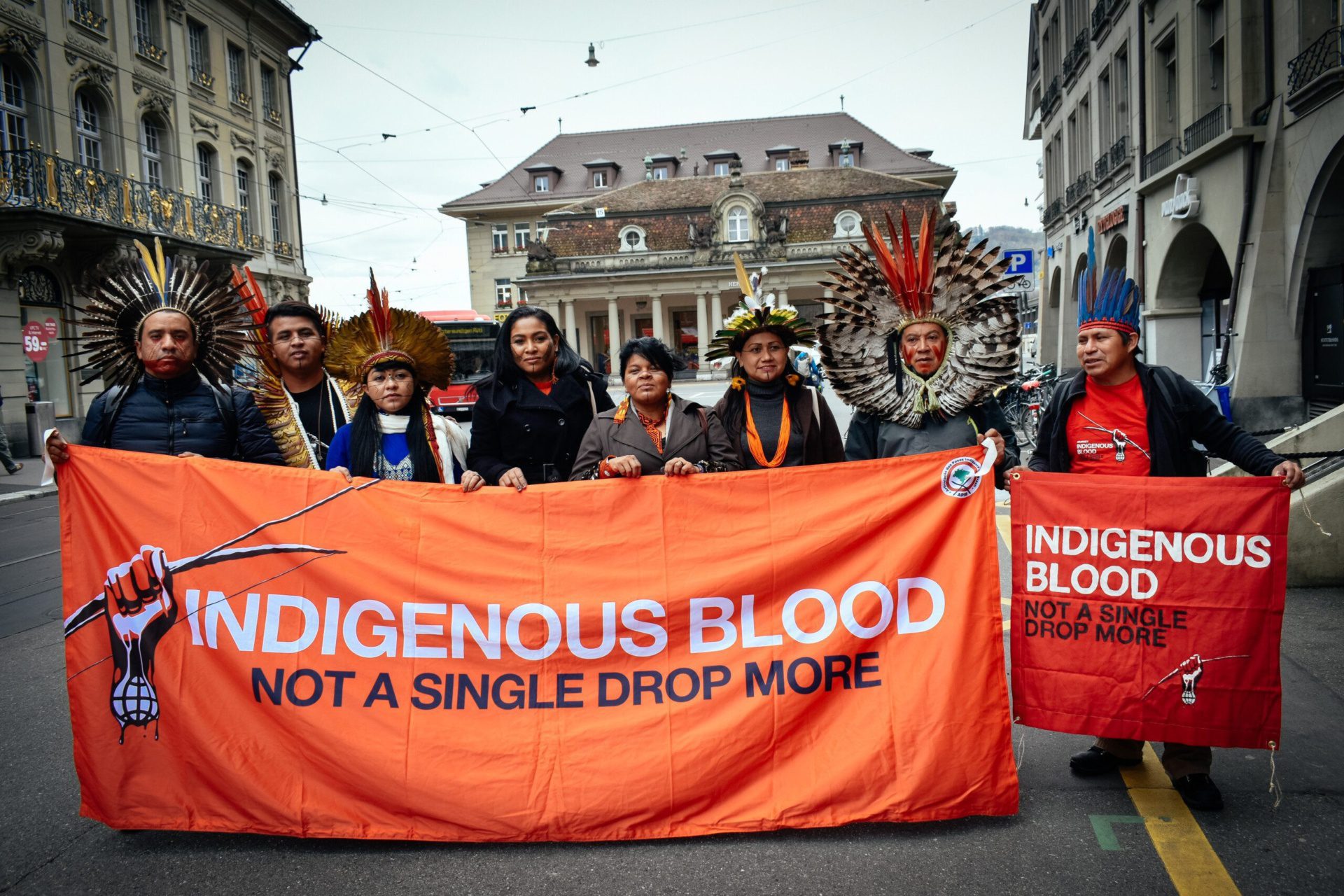 November 2019 in Bern: Die indigenen Delegierten aus Brasilien